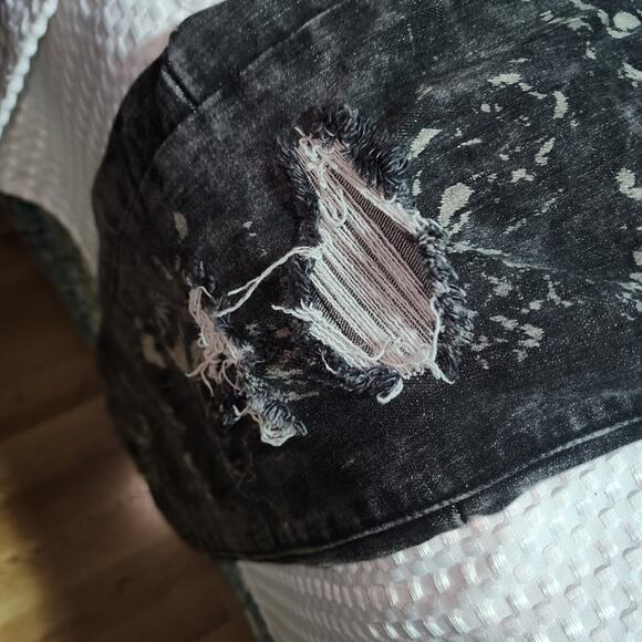 EMBELLISH EUC MENS UNISEX SIZE 36 x 35 HATE/LOVE DENIM BLACK JEANS - Picture 13 of 13